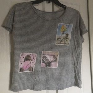 Justice Grey Crop Top